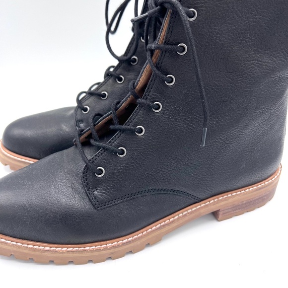 Madewell Women Combat Boot The Clair Leather Lace Up MA979 Black Grunge Punk - Picture 10 of 16